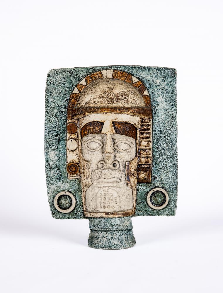 A TROIKA STONEWARE AZTEC FACE MASK Image