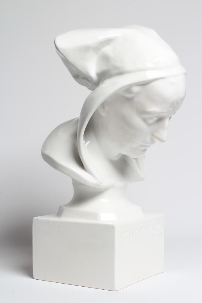 JULES CHARLES LE BOZEC (1898-1973) "Meditation White", ceramic bust with artist's stamp to the base, Image