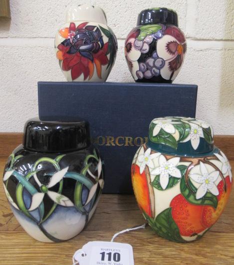 A COLLECTION OF FOUR MOORCROFT POTTERY GINGER JARS AND COVERS, Image