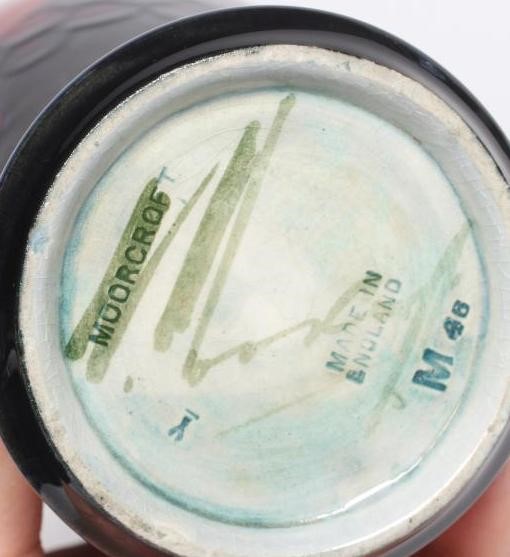 A MOORCROFT POTTERY POMEGRANATE VASE, 1928-1949, of inverted baluster form, painted in typical Image