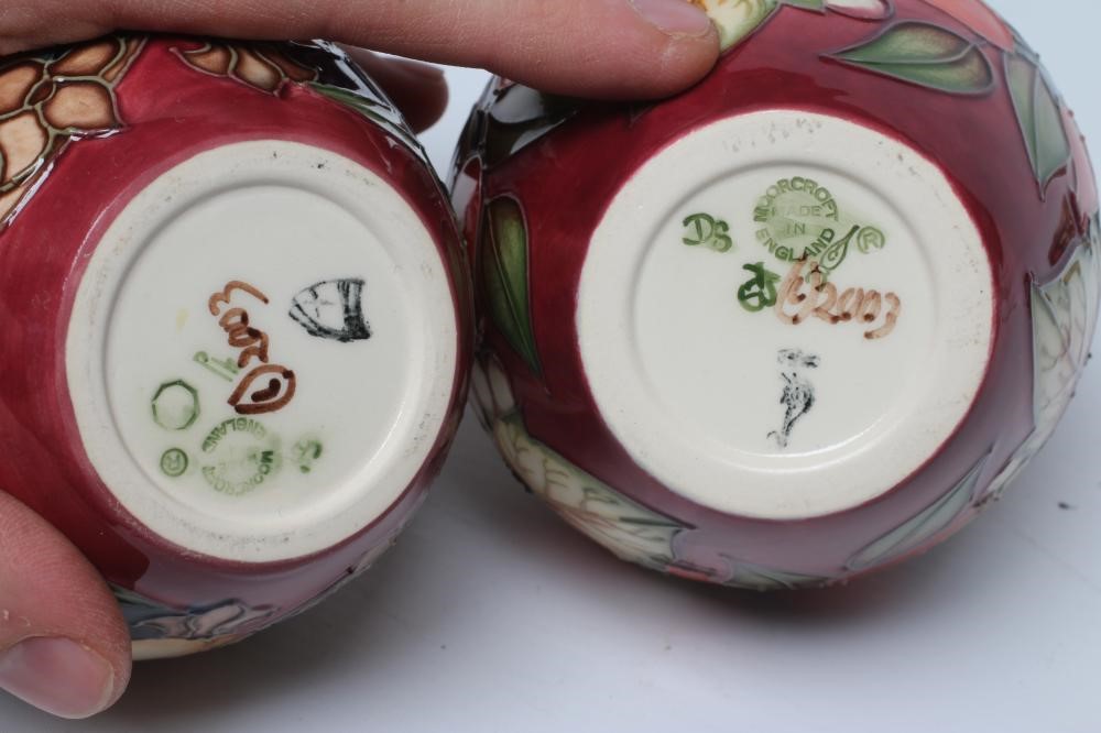 TWO MOORCROFT POTTERY SMALL JARS AND COVERS Image