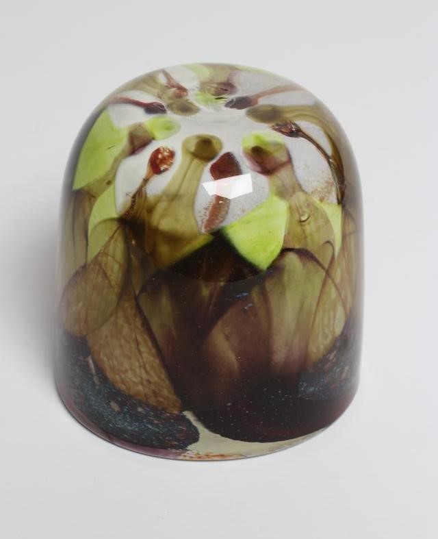 PAULINE SOLVEN (b.1943), a studio glass vase with brown and purple ground, signed to the base and Image