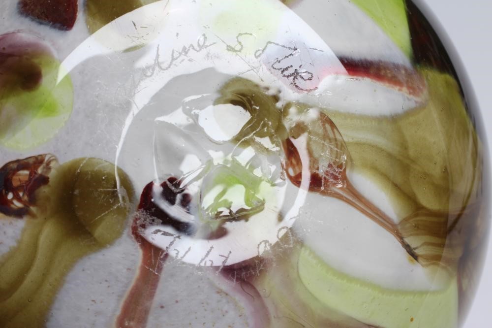 PAULINE SOLVEN (b.1943), a studio glass vase with brown and purple ground, signed to the base and Image