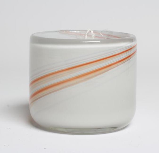 A MALCOLM SUTCLIFFE ART GLASS VASE with etched signature to the base, dated 78, 3 1/2" high, with Image