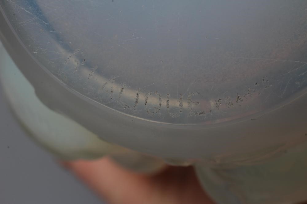 A LALIQUE BAGATELLE PATTERN VASE of flared cylindrical form, the exterior moulded in high relief Image