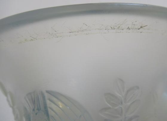 A LALIQUE BAGATELLE PATTERN VASE of flared cylindrical form, the exterior moulded in high relief Image