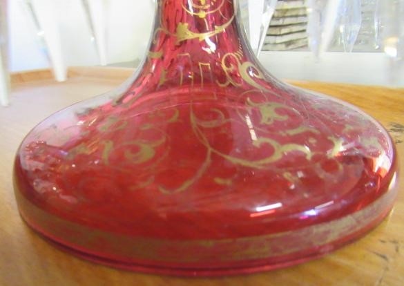 A PAIR OF LATE 19TH CENTURY CRANBERRY GLASS LUSTRES Image