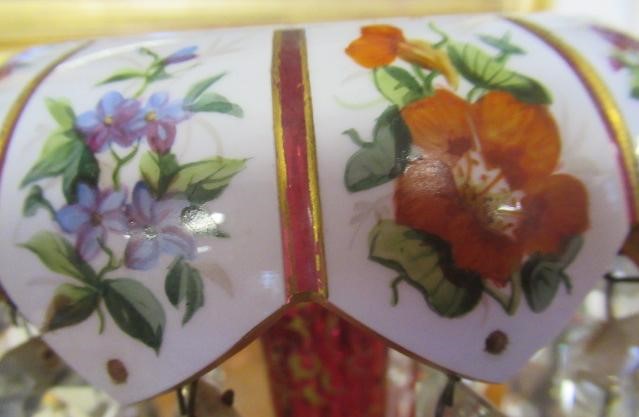 A PAIR OF LATE 19TH CENTURY CRANBERRY GLASS LUSTRES Image