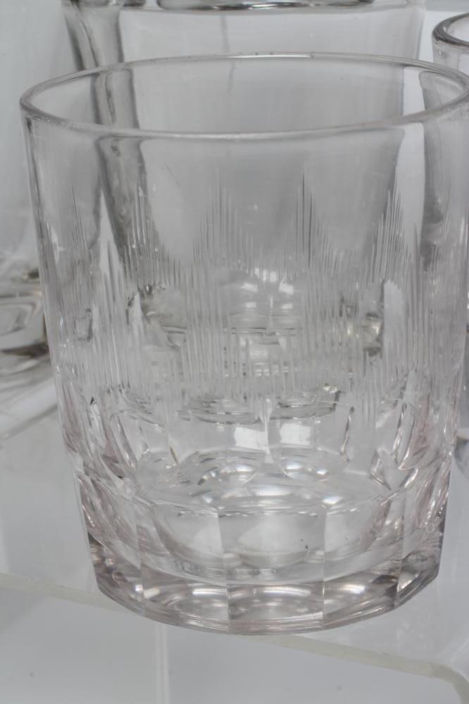 A COLLECTION OF TWENTY FIVE GEORGIAN AND LATER HEAVY GLASS TUMBLERS, various sizes and dates (Est. Image