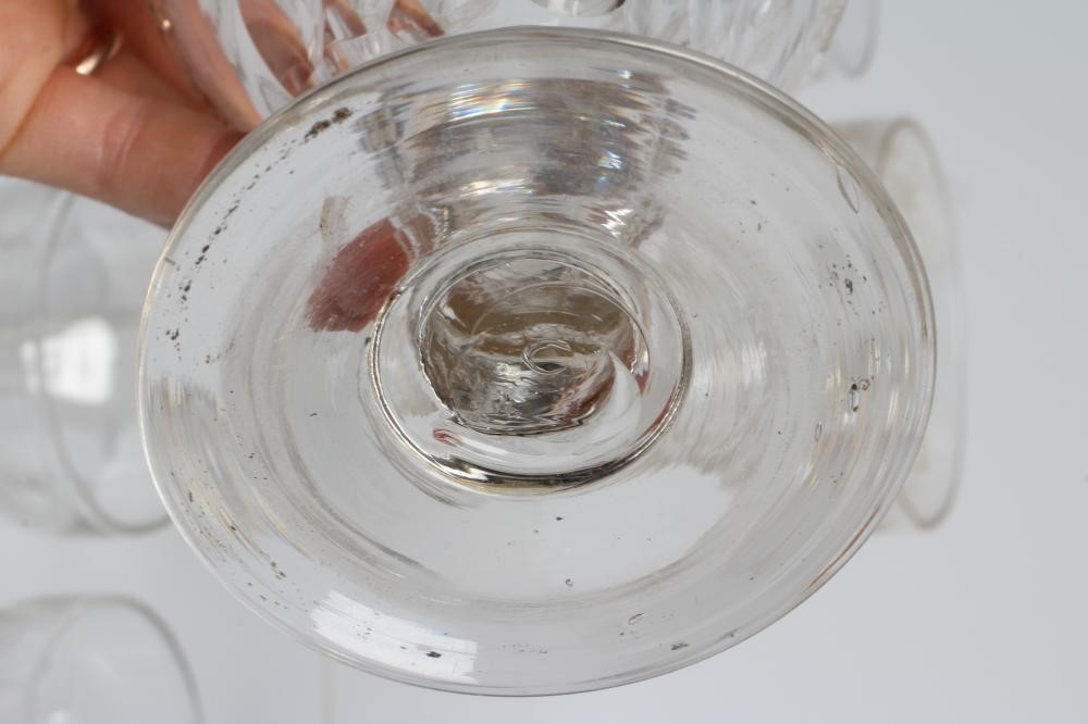 A COLLECTION OF GEORGIAN AND LATER GLASS RUMMERS including a pair with fruiting vine engraved facet Image