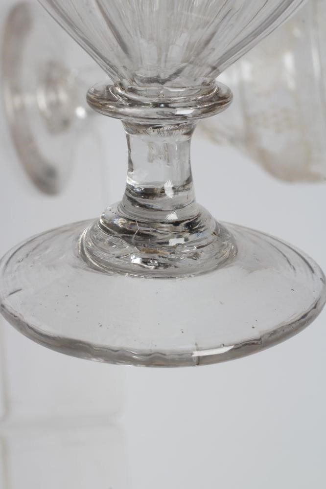 A COLLECTION OF GEORGIAN AND LATER GLASS RUMMERS including a pair with fruiting vine engraved facet Image