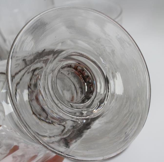 A MATCHED SET OF SEVEN GLASS RUMMERS with panel cut bucket bowls, together with a set of four other Image