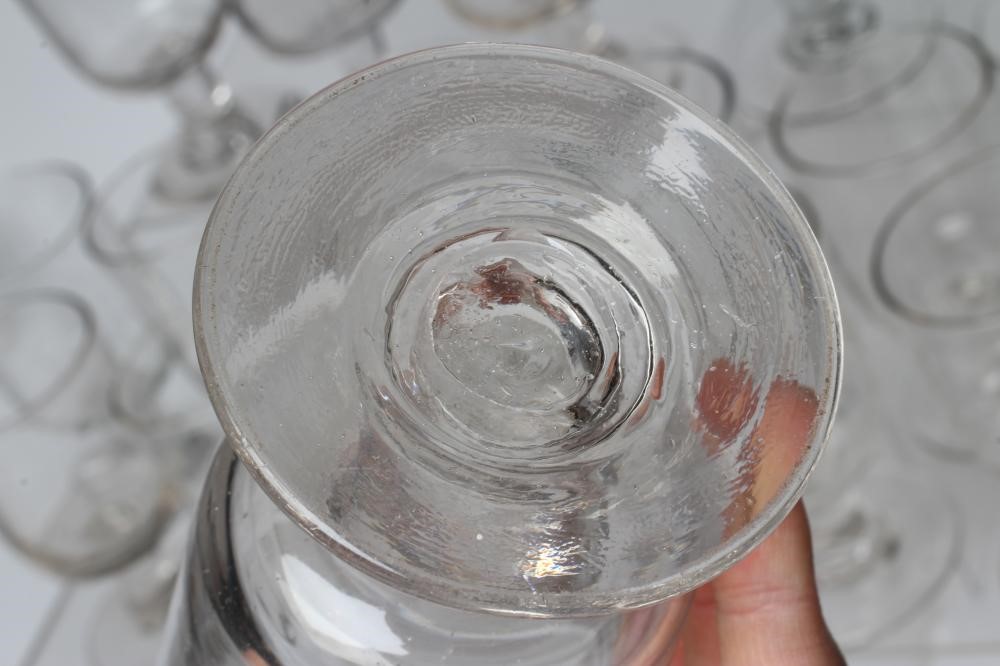 A COMPOSITE SET OF GEORGIAN AND LATER GLASS RUMMERS, the plain U shaped bowls on plain short stems, Image