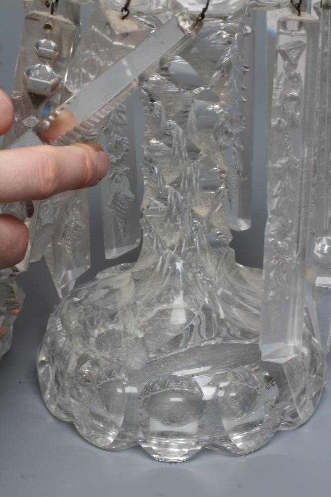 A PAIR OF REGENCY GLASS TABLE LUSTRES Image