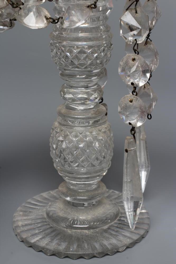 A SMALL PAIR OF REGENCY GLASS LUSTRES Image