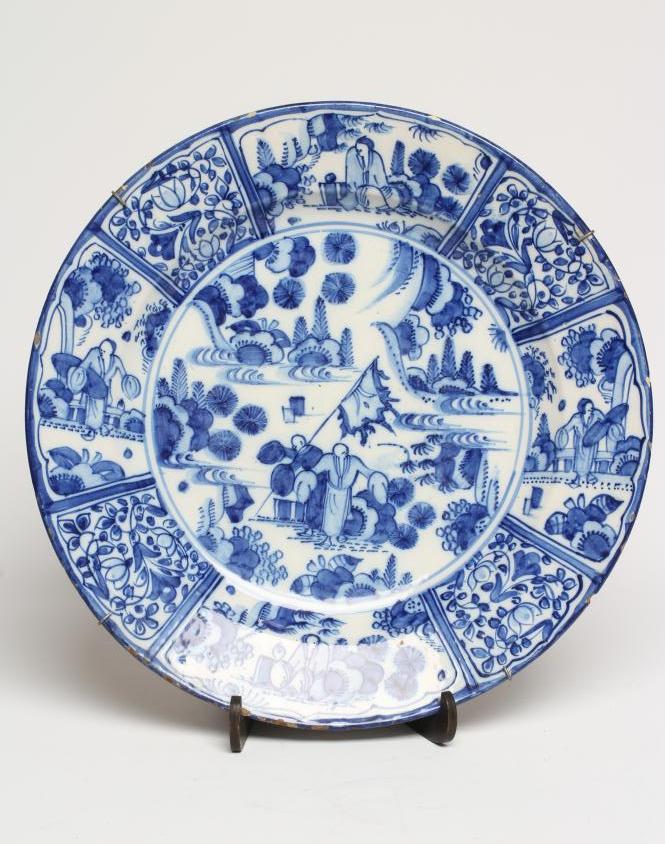 A DUTCH DELFT CHARGER of plain circular form Image