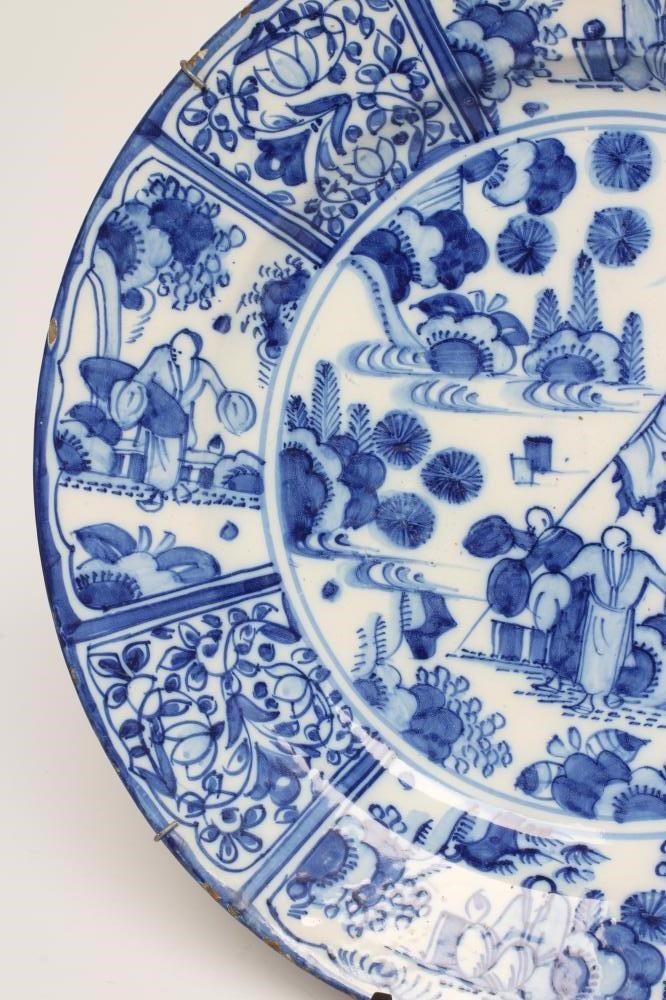 A DUTCH DELFT CHARGER of plain circular form Image