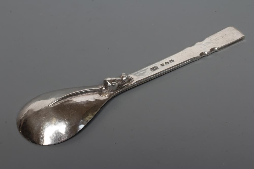 AN ARTS AND CRAFTS SILVER PRESERVE SPOON Image