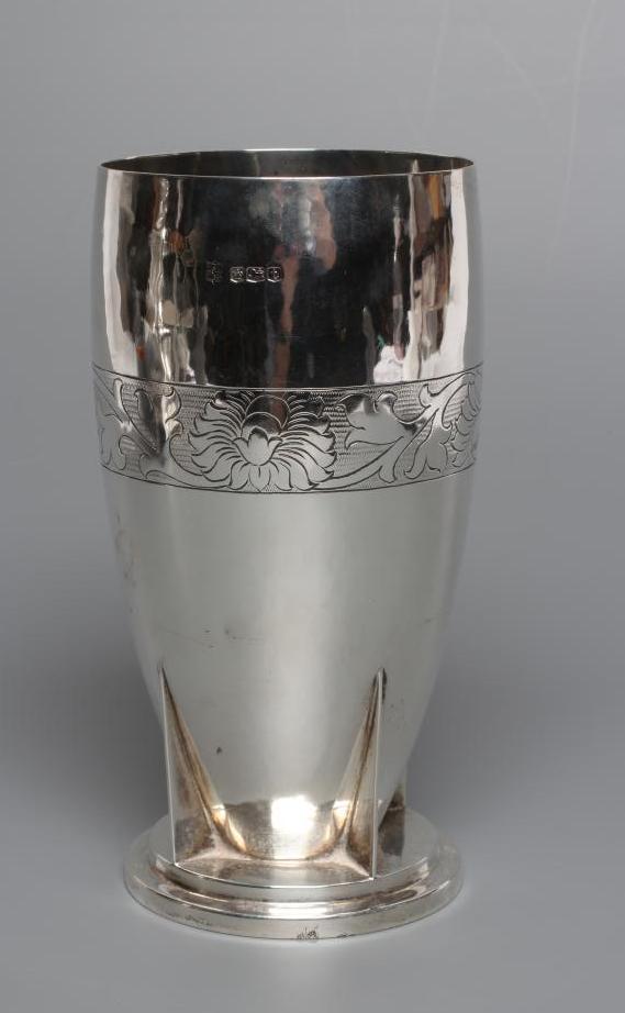 AND ARTS AND CRAFTS SILVER TORPEDO VASE Image