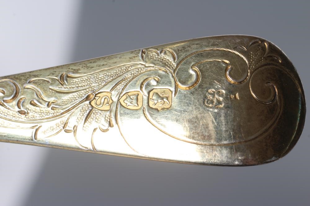 A PAIR OF LATE VICTORIAN SILVER TABLE SPOONS Image