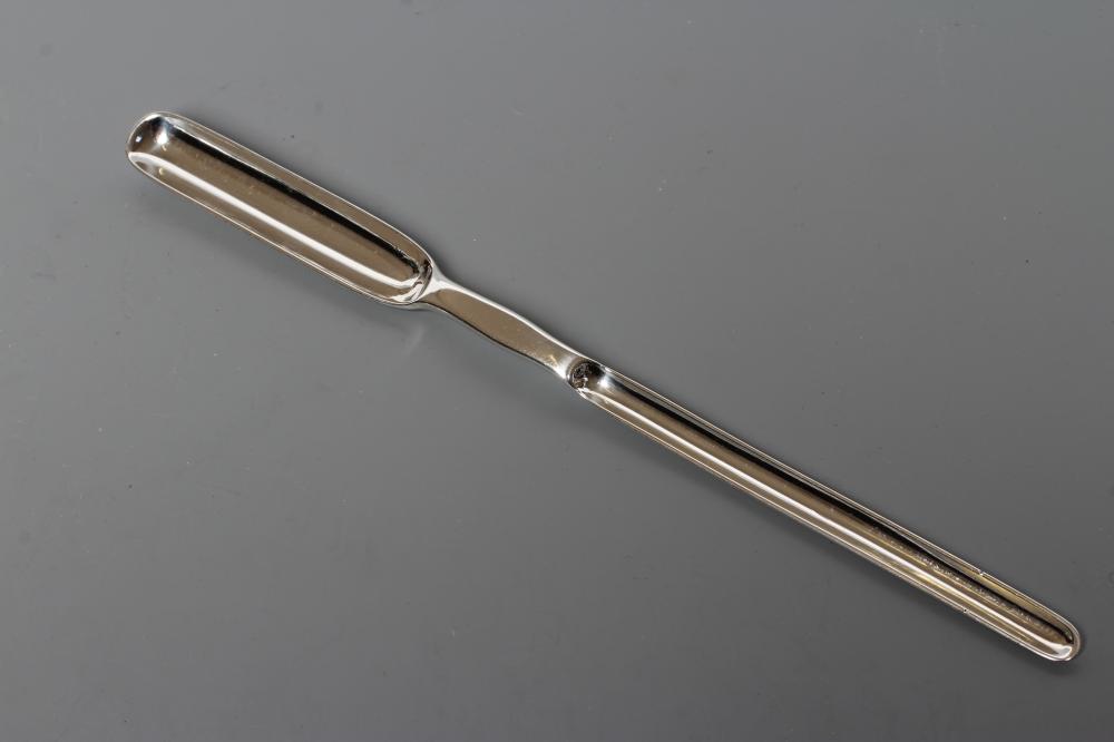 A LATE GEORGE III PROVINCIAL SILVER MARROW SCOOP, maker Dorothy Langlands, Newcastle c.1820 (no date Image