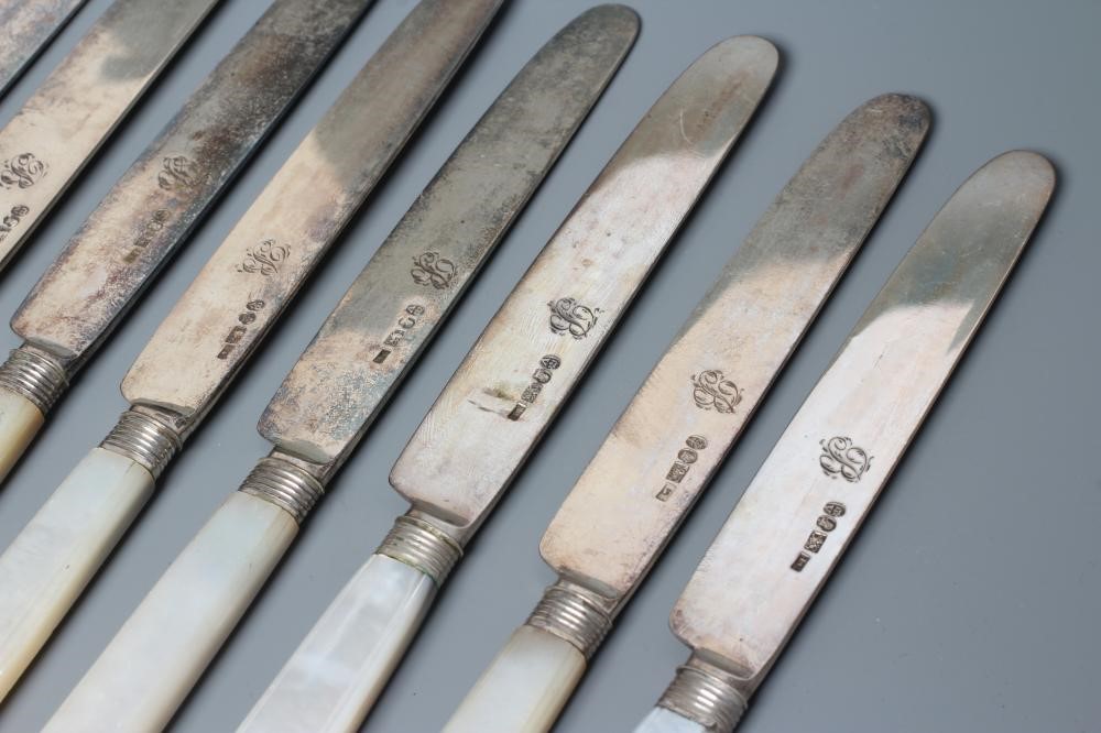 A SET OF TWELVE PAIRS OF FRUIT KNIVES AND FORKS Image