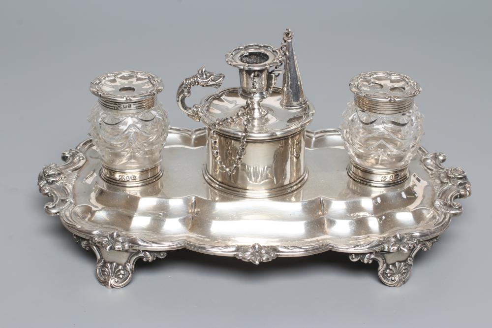 A WILLIAM IV SILVER DESK STANDISH Image