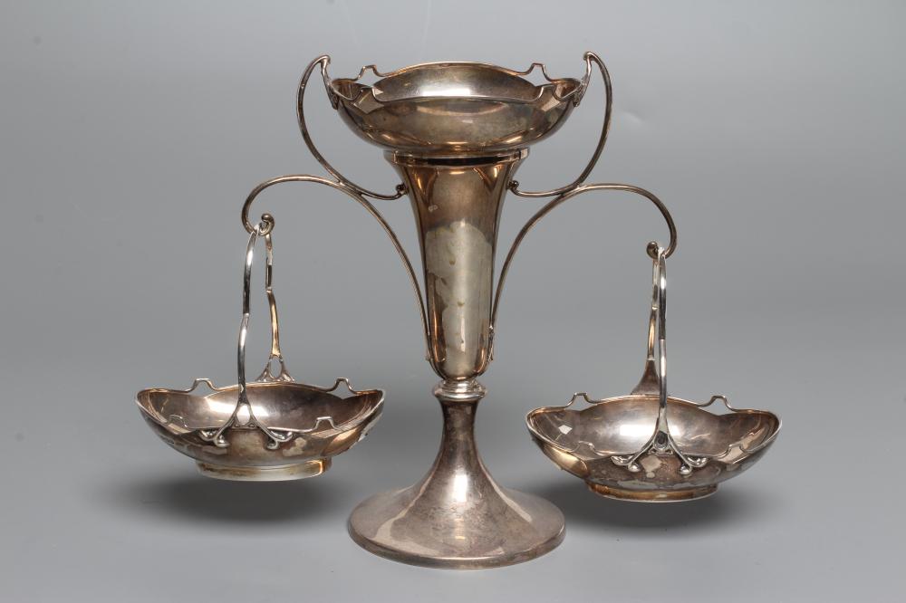 AN EDWARDIAN SILVER SMALL EPERGNE Image