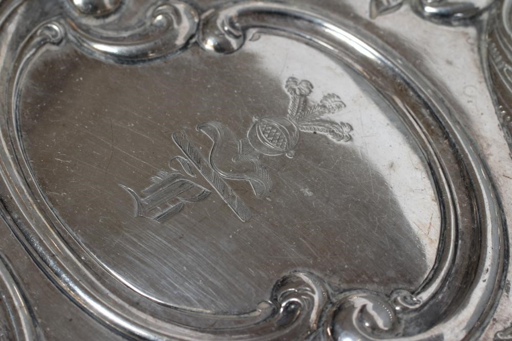 A LATE VICTORIAN SILVER DRESSING TABLE TRAY Image
