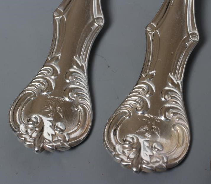 A SET OF FOUR VICTORIAN SILVER TABLE FORKS, maker George Aldwinkle, London 1856, in double struck Image
