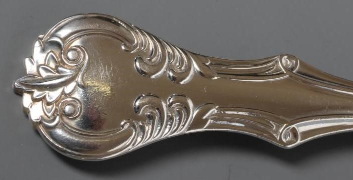 A SET OF FOUR VICTORIAN SILVER TABLE FORKS, maker George Aldwinkle, London 1856, in double struck Image