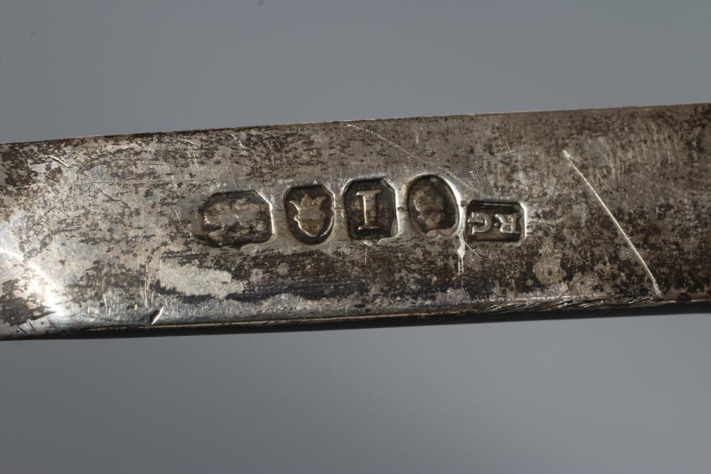 A LATE GEORGE III SILVER MEAT SKEWER, maker Robert Garrard I, London 1804, of typical form engraved Image