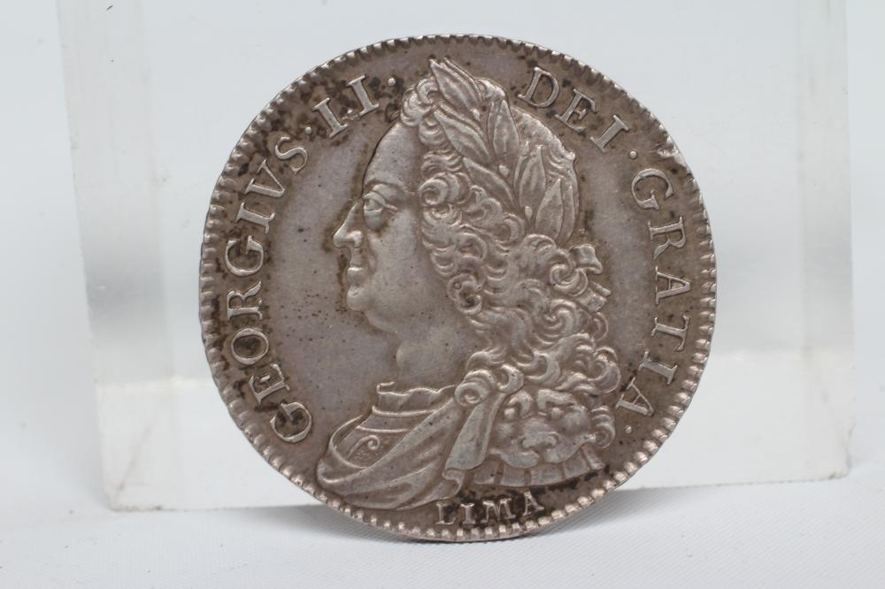 A GEORGE II HALFCROWN, 1746, Lima bust (Est. plus 24% premium inc. VAT) Image