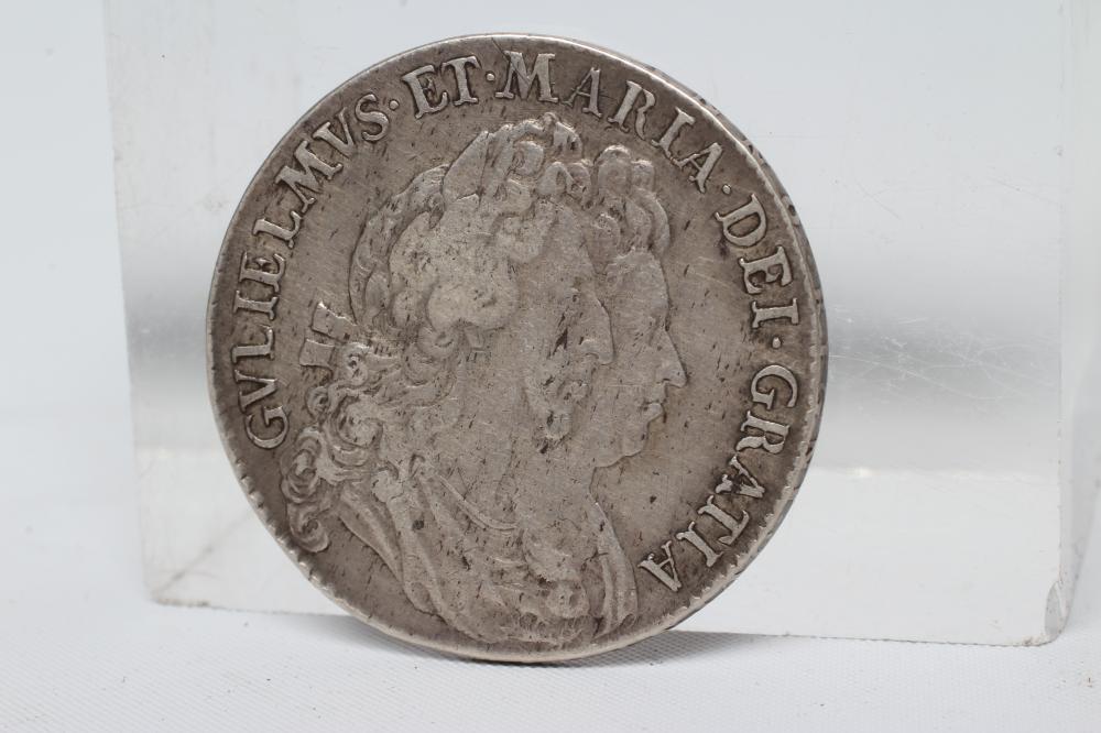 A WILLIAM & MARY HALFCROWN, 1693, 2nd busts (Est. plus 24% premium inc. VAT) Image