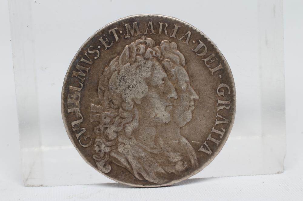 A WILLIAM & MARY HALFCROWN, 1692, 2nd busts (Est. plus 24% premium inc. VAT) Image