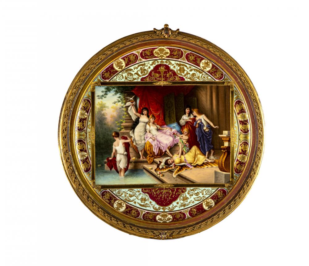 A VIENNA PORCELAIN LARGE PLAQUE Image