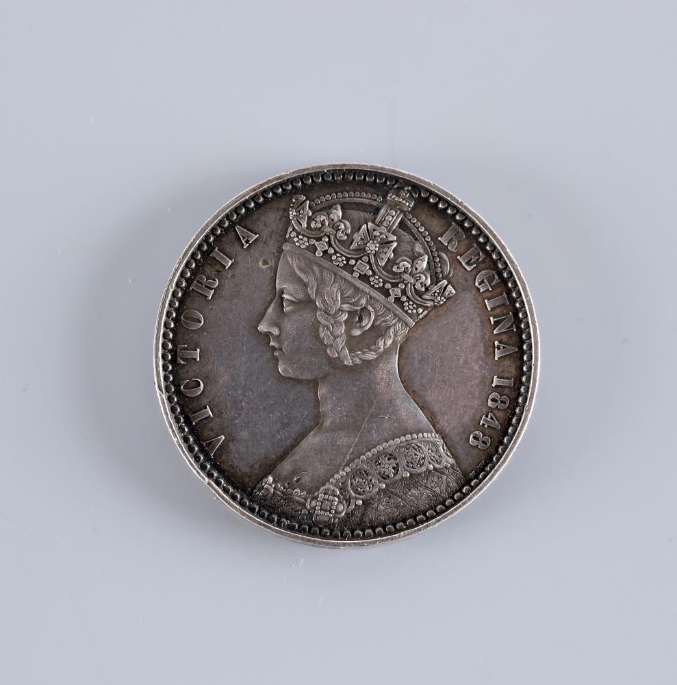 A VICTORIA PATTERN FLORIN, 1848, plain edge, cruciform back (Est. plus 24% premium inc. VAT) Image