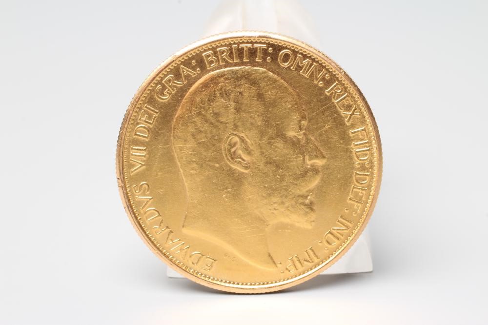 AN EDWARD VII GOLD £5, 1902,  Restrike, 39.8g (Est. plus 20% premium) Image