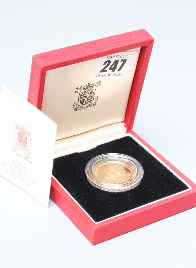 AN ELIZABETH II BELIZE $250 GOLD PROOF COIN, in capsule and cased with certificate (Est. plus 20% Image