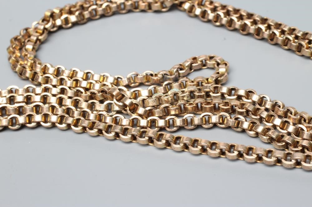 A GUARD CHAIN, the dog-clip fastener stamped 9c, the end link with applied plaque cast 9c (Est. plus Image