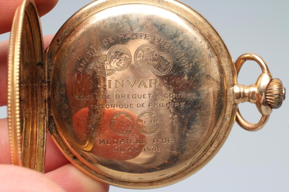 AN INVAR TOP WIND HUNTER CASED POCKET WATCH Image
