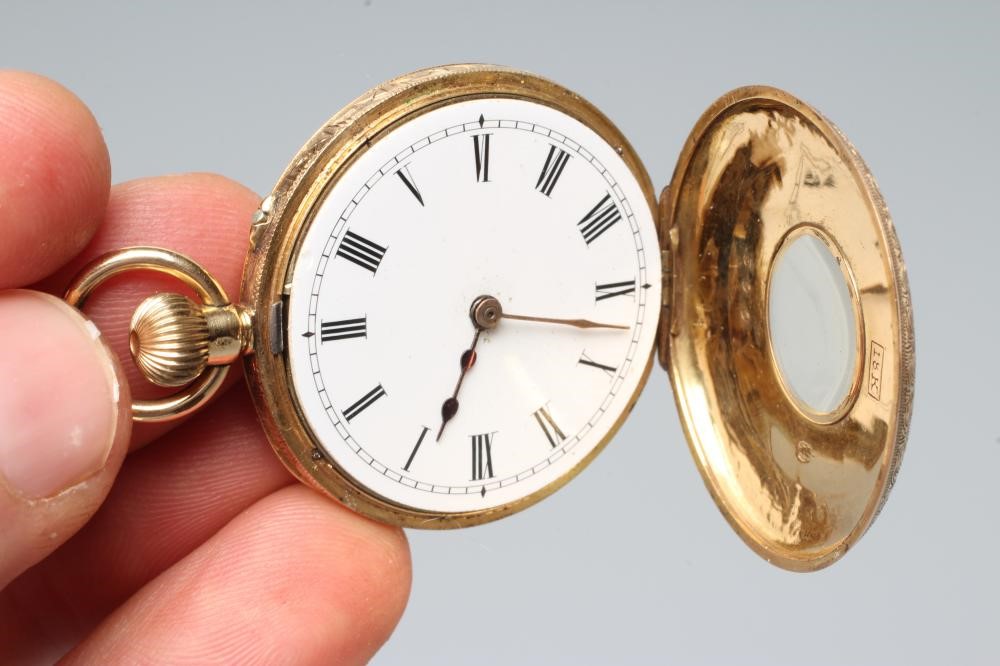 A HALF HUNTER TOP WIND FOB WATCH Image