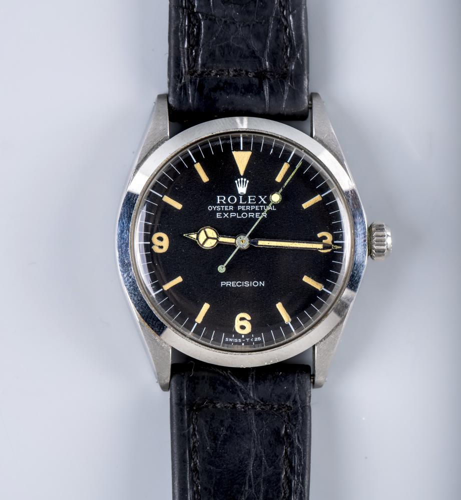 A ROLEX OYSTER PERPETUAL EXPLORER WRISTWATCH Image