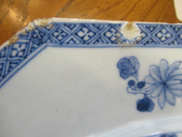 A CHINESE PORCELAIN CHARGER of octagonal form, painted in underglaze blue with a deer in open Image