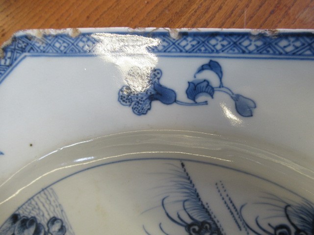 A CHINESE PORCELAIN CHARGER of octagonal form, painted in underglaze blue with a deer in open Image