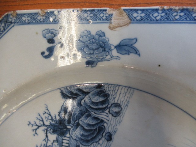 A CHINESE PORCELAIN CHARGER of octagonal form, painted in underglaze blue with a deer in open Image