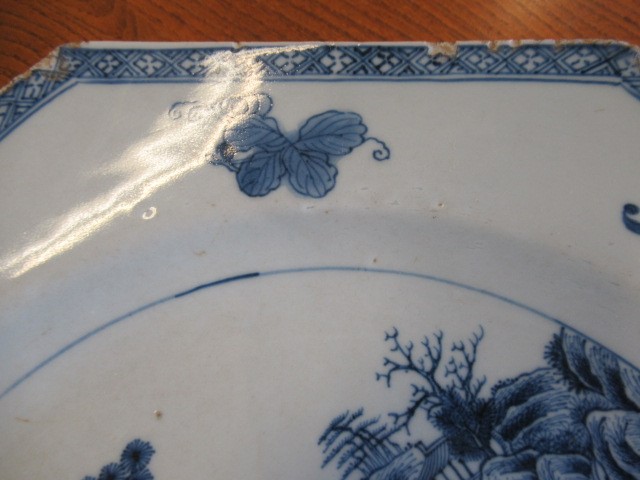 A CHINESE PORCELAIN CHARGER of octagonal form, painted in underglaze blue with a deer in open Image