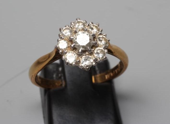 A DIAMOND CLUSTER RING Image