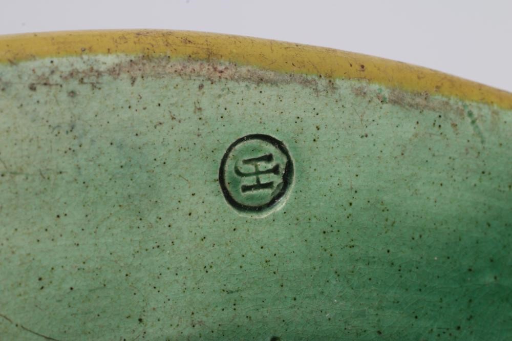 A LATE VICTORIAN JOSEPH HOLDCROFT MAJOLICA VASE modelled as a swan beside a blue glazed cornucopia Image