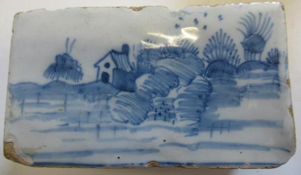 AN ENGLISH DELFT FLOWER BRICK Image